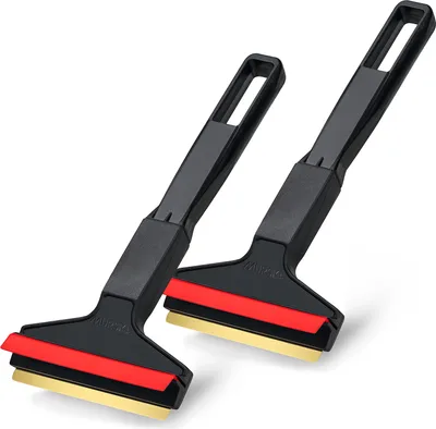 Produktbild von 2x Eiskratzer Auto Messing MURSKA Eisschaber 21cm schnell, einfach & mühelos Scheibenkratzer Messingklinge Finnland Schwarz Rot