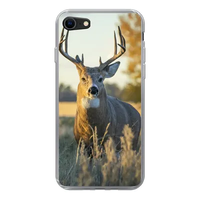 Produktbild von MuchoWow® Handyhülle Schutzhülle Hülle für iPhone 8 Hirsche - Gras - Herbst - Geweih - Natur - Tiere Silikon Softcase Handy Hülle - Schutzhaube
