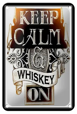 Produktbild von Blechschild Spruch 12x18cm Keep Calm Whiskey on