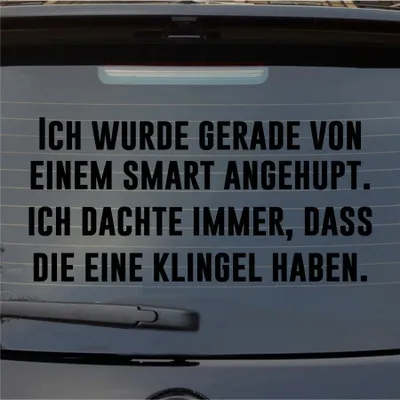 Produktbild von Heckscheibenaufkleber Wurde gerade angehupt Dachte die haben eine Klingel 55x26 cm Schwarz Glanz Auto Aufkleber Sticker