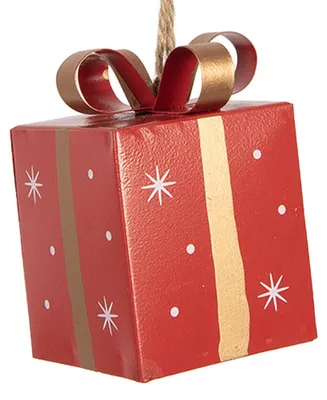 Immagine prodotto di Clayre & Eef Ciondolo natalizio da regalo 5x5x8 cm Rosso Metallo