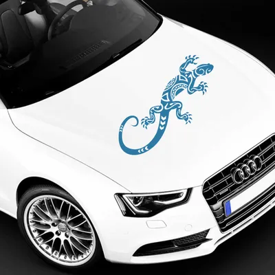 Produktbild von Aufkleber - Autoaufkleber "Abstrakt Gekko" 60cm x 25cm hellblau - Tuning Carystyling Heckscheibe Auto