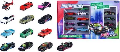 Produktbild von Majorette Neon Racer 9+4 Giftpack, Fahrzeug-Set, 3 Jahr(e), Metall, Mehrfarbig