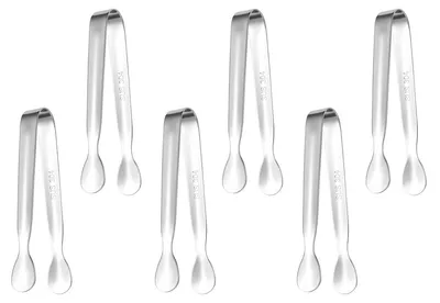 Obrázek produktu pro Eiszange z nerezové oceli, 6 kusů, malé servírovací kleště z nerezové oceli, univerzální kleště na předkrmy vhodné pro bufet a oslavy