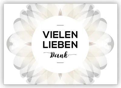 Produktbild von Schöne elegante Dankeskarte mit zarter Blüte: Vielen liebe Dank