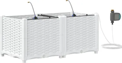 Obrázok produktu pre Záhradný kvetináč 2 pcs Biely 80 x 40 x 37,5 cm Plast