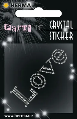 Image de Autocollants Herma FASHIONLine Crystal « Love », blancs, 53 x 83 mm