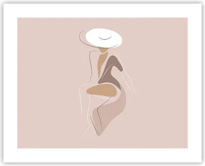 Produktbild von Poster - Poster ohne Rahmen - Buntstift Frau Hut - 50x40 cm - Wand Bild - Wanddeko - Wandbilder - Kunstposter - Wandposter - Bilder - Kunstdruck - Wanddekoration - Wandbild - P2XAA50x40-4773