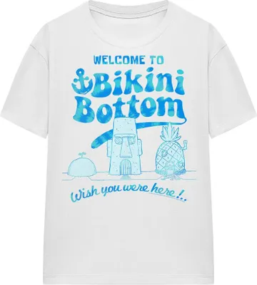 Produktbild von SpongeBob SquarePants - "Bikini Bottom Welcome" T-Shirt für Herren/Damen Uni TV15986 (XL) (Weiß)