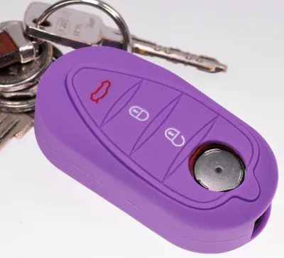 Produktbild von Auto Schlüssel Hülle Silikon Schutz Cover Lila kompatibel mit ALFA Romeo Mito Giulietta 940 4C ab 2008 3 Tasten Klappschlüssel
