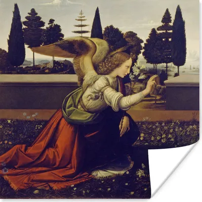 Produktbild von MuchoWow® Poster Die Verkündigung von Leonardo - Leonardo da Vinci 75x75 cm - Wand Dekoration