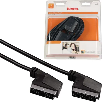 Produktbild von Hama Scart-Kabel 3m RGB 21-polig Anschlusskabel AV für TV VHS DVD-Player DVB-T2