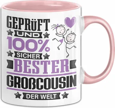 Produktbild von Großcousin Geschenk Lustiger Spruch für Großcousin Geschenkidee Bester Großcousin Der Welt (Rosa)
