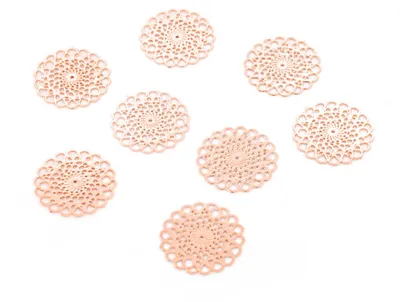 Produktbild von Vintageparts Mandala Verbinder Messing Roségold 13 mm, 8 Stück