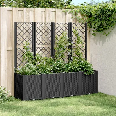 Immagine prodotto di Maison Exclusive - Fioriera con griglia rampicante nera 160x40x140 cm PP