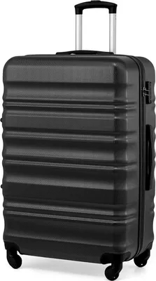 Image de COOLIFE Valise rigide Trolley Valise de voyage Serrure TSA 4 roulettes Noir