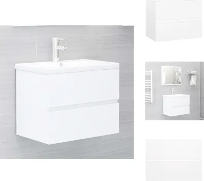 Produktbild von vidaXL Waschbeckenunterschrank Weiß 60x38,5x45 cm Holzwerkstoff -  Badezimmermöbel-Sets
