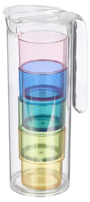 Produktbild von LEKNES Kanne 1,6l mit 4 Gläsern Trinkgeschirr Trinkgla transparent Set aus Kunststoff