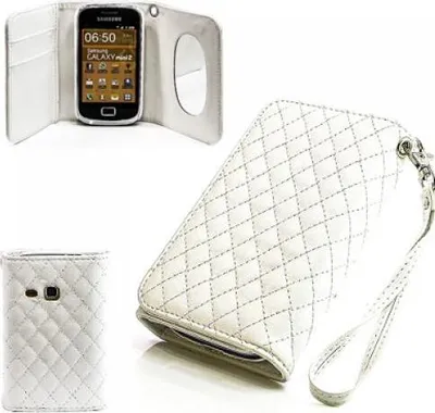 Produktbild von Samsung Galaxy Mini II (S6500) Booksytle Handtasche Mirror Weiss