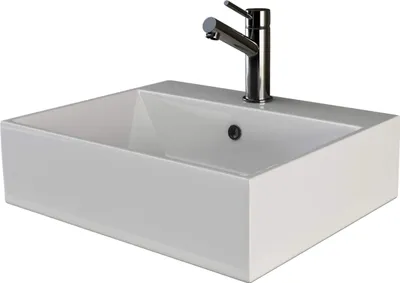 Produktbild von VILSTEIN Keramik Waschbecken Hängewaschbecken Aufsatzwaschbecken Waschtisch rechteckig eckig weiss ca. 50 cm