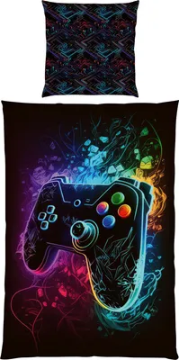 Produktbild von HERDING Young Collection Bettwäsche-Set ‘Gaming’ – 135×200 cm, Mikrofaser, Deckenbezug im Lieferumfang enthalten, Kissenbezug enthalten