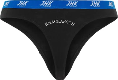 Produktbild von Damen Thong Slip - Boxer-0009-woman-black-v-L - schwarz - L - vorn - Knackarsch - lustiges Motiv - Spruch - Unterwäsche - Unterhose - Freizeit - lustig