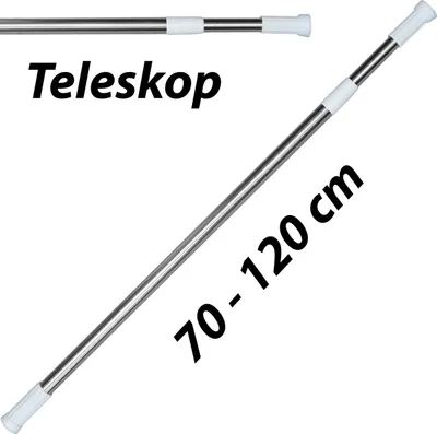 Produktbild von MSV Teleskopstange Edelstahl | Duschvorhangstange ohne Bohren | Spannstange, durch Drehen verstellbar, sicherer Halt | als Duschstange, Kleiderstange | Länge wählbar bis XXL (70 bis 260 cm)