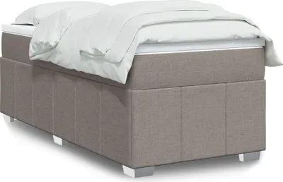 Produktbild von Schlichtes Boxspringbett mit Matratze - Taupe 90x200 cm Stoff Design Klassische Betten 6912018