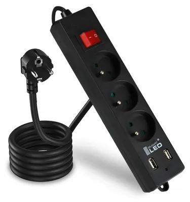 Produktbild von Smartled 8065 Steckdosenleiste 3m mit 3 Steckdosen und 2 USB