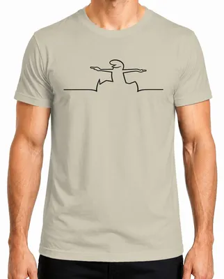 Productafbeelding van La Linea Balum, stripfiguurtjes, Osvaldo, cartoon, cult, Cavandoli, heren T-shirt, naturel, maat S