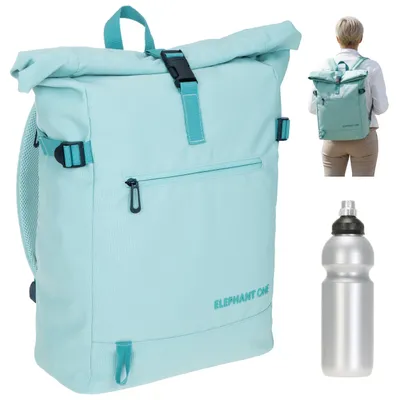 Produktbild von Rucksack Freizeitrucksack Reiserucksack Handgepäck Schulrucksack A4 Damen Mädchen Laptoprucksack Tasche Daypack Elephant One 13114 Mint Grün + Flasche