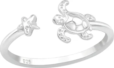 Produktbild von Ring Schildkröte Silber 925 58 (18.4 mm Ø)