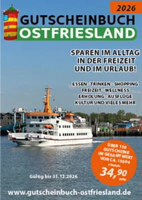 Produktbild von Gutscheinbuch 2026 Ostfriesland inkl. WHV