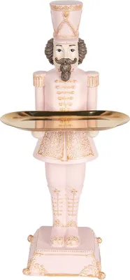 Produktbild von Clayre & Eef Weihnachtsdekorationsfigur Nussknacker 18x17x40 cm Rosa Kunststoff