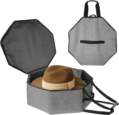 Produktbild von Hutablagebox, Faltbar, Große Hutorganizer, Grau, für Transport und Aufbewahrung