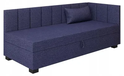 Produktbild von TAPCZANY24 - Boxspringbett Adel+ 103x198x42 cm mit Taschenfederkern Matratze, Bett mit Matratze, Polsterbett mit Bettkasten, Gepolstertes Einzel Bett, Schlafsofa - Denim