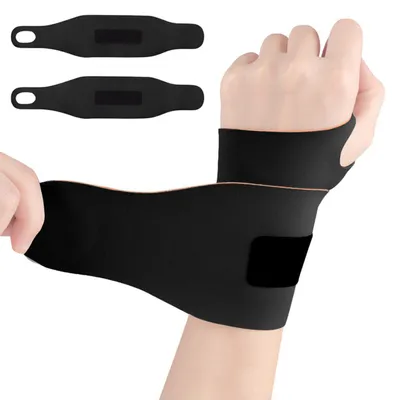 Produktbild von 1 Paar Handgelenk Bandagen, Handgelenkstütze, Handgelenkbandage für Sehnenscheidenentzündung, Schwarz