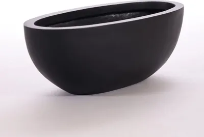 Produktbild von Elegant Einrichten | Pflanzkübel | Fiberglas | oval | 51x23xH18cm | elegant schwarz-matt.
