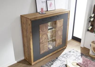 Produktbild von MASSIVMOEBEL24 Highboard Sheesham 150x40x135 gebeizt TURIN #10