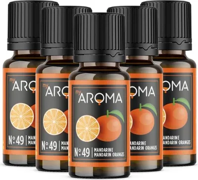 Produktbild von myAROMA flavour drops – Mandarine 5x10ml, zuckerfrei, kalorienfrei & vegan, natürliches Aroma ohne künstliche Farbstoffe