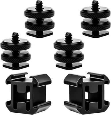 Productafbeelding van Hot Shoe Adapter - Flitsbeugel Schroef - Camera Accessoires - Aluminium Legering - 6 Stuks - Zwart