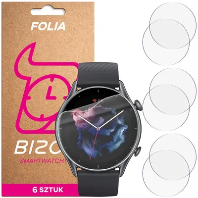 Produktbild von 6x Schutzfolie für den Bildschirm für Amazfit GTR 3, Bizon Watch HydroFlex