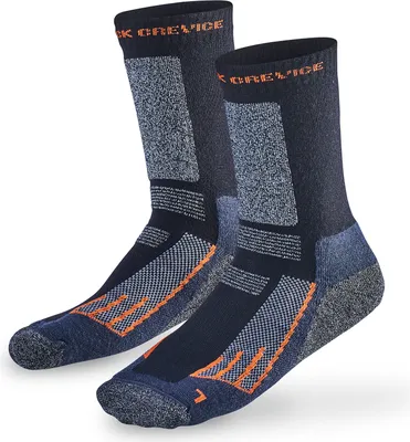 Immagine prodotto di BLACK CREVICE - Donna/Uomo/Bambini - Calze Merino da trekking, sport ed escursionismo | 2 paia | Colore: Nero/Arancione | Taglia: 1 (35-38)