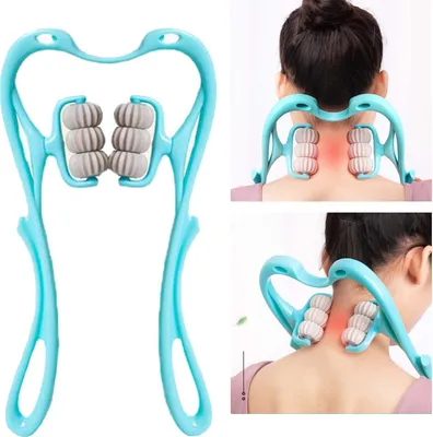 Produktbild von Nackenmassagegerät, Nacken Massage Roller Bunte Kunststoff Schulter Triggerpunkt Therapie Entspannung(Blau)