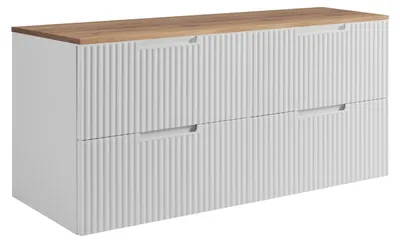 Obrázok produktu pre Kúpeľňová skrinka, biela / dub Craft, 120 (2 x 60) x 58,6 x 46 cm