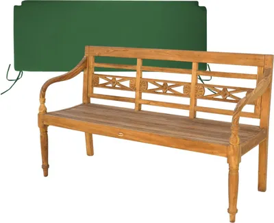 Produktbild von Gartenbank Aoste Teak Massivholz 150 cm Grün