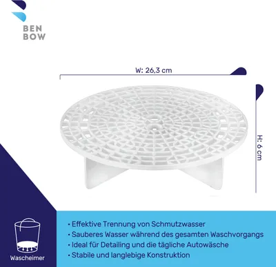 Produktbild von Benbow Schmutzsieb für wascheimer, Weiß, Dicht, Autoaufbereitung, Waschanlage, Autozubehör, Autos