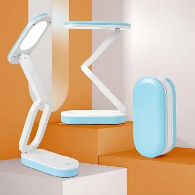 Produktbild von Schreibtischlampe, drahtloser Tischlesung faltbare/tragbare Kinderbatterie Batterie wiederaufladbar, 2400 mAh Touch, 3 Farben, dimmbar, 10 Helligkeit
