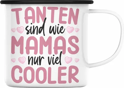 Produktbild von Trendation - Beste Tante Geschenk Emaille Tasse Lustig Spruch Beste Tante der Welt Geschenkidee von Nichte Tanten Sind Wie Mamas Nur Viel Cooler (Schwarz)