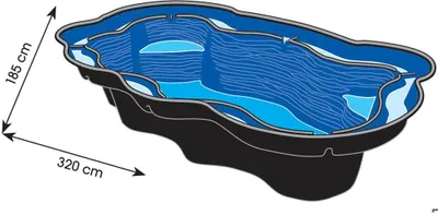 Produktbild von Ubbink Teichschale Iris SV Fertigteich-HDPE - H65 x 320 x 185 cm schwarz